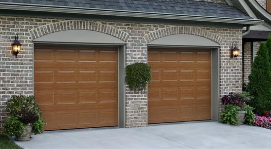 Amarr Residential Garage Doors - Central Jersey Dealer - Traditional Short Panel, in Medium Woodgrain.