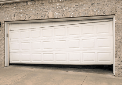 Broken garage door ready to being repaired in NJ, garage service