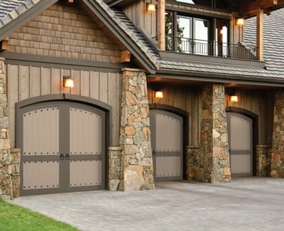 Carriage House Garage Door - Medieval Look with Decorative Hardware