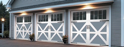 Carriage House Garage Doors with Windows and Accessories 1