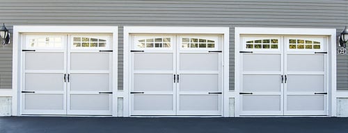 Carriage House Garage Doors with Windows and Accessories