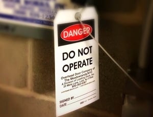 Commercial Overhead Door Tag - Danger