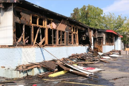 Commercial building fire