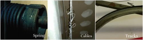 How to Place a Garage Door Service Call; Visible reasons why door is not woking springs, cables and tracks..jpg