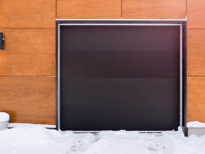 Insulated Garage Door with Snow