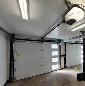 Modern Garage Door from the Inside with Opener