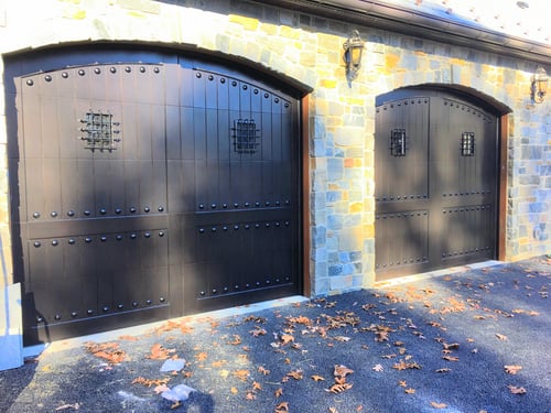 Paint Grade Wood Garage Doors Medieval Style - inspired by Overhead Door Company of Central Jersey