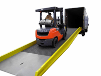 Industrial Vehicle on a Portable Ramp