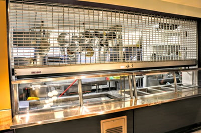 Counter Door Security Grille in Fast Food Court