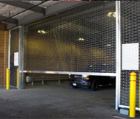 Upward Coiling Security Grille, Open Air Roll Up Parking Garage Door NYC NJ