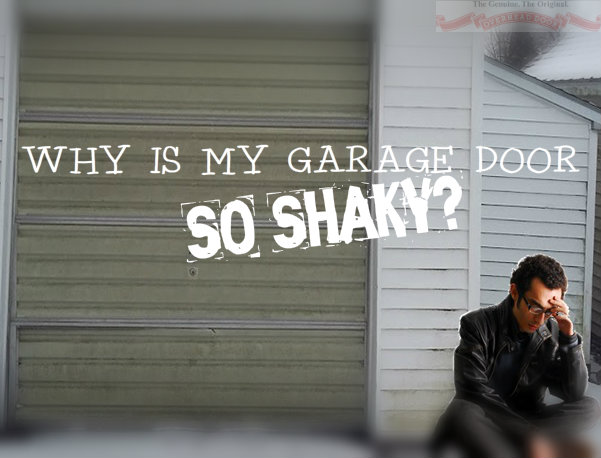 why is my garage door so shaky; man wondering why garage door is shaky.