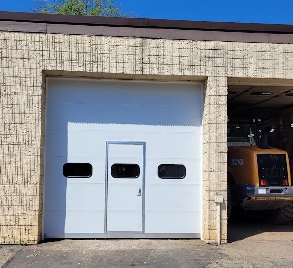 Commercial Garage Door with a Pass-Through Door